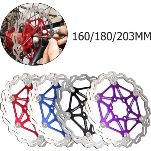 MTB Bike 160mm 180mm 203mm Floating Disc Brake Rotor 6 Bolts Brake Pads Stainless Steel Multicolor Brake Cycling Parts Accessory