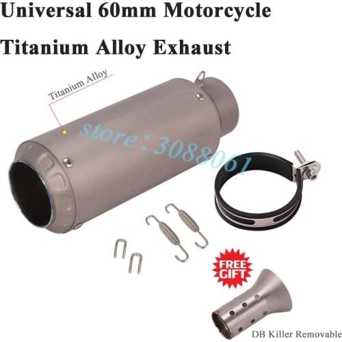 Universal 60mm Motorcycle Exhaust Escape Silencer For Z900 CBR1000RR S1000RR R6 R1 GSR Modified Titanium Alloy Muffler DB Killer