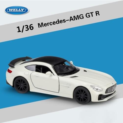 WELLY Diecast 1:36 Scale Simulator Mercedes-AMG GT R Sports Car Pull Back Car Model Car Metal Alloy Toy Car Kid Gifts Collection