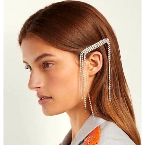 Shiny Rhinestone Fringe Ladies Hairpin Headdress Sexy Trend Crystal Hair Accessories Personality Hundred Matching Accessories