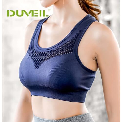 Women Yoga Lingerie Elastic Breathable Fast Drying Sexy Mesh Conservative Vest Sports Fitness Bra Breathable Sports Underwear