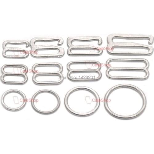 10/25/100 Sets / Lot 8 10 12 15mm Lingerie Strap Adjustment Slider O Rings Hook For Bra Sewing DIY Crafts Replacement