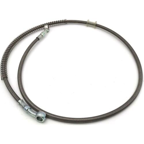 110cm Universal Motorcycle Brake Oil Hose Line Pipe Stainless Steel Braided M10 Holes For ATV Dirt Pit Bike