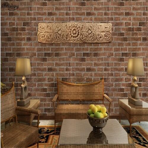 Beibehang 3D stereo antique brick retro brick pattern brick wallpaper Chinese restaurant living room TV background wall PVC