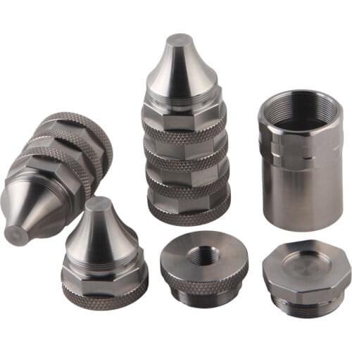 6.8 inch L 1.4 inch OD stainless steel Modular Solvent Trap Fuel Filter 1-3/16x24 baffles cups 5/8x24 and 1/2x28 end cap