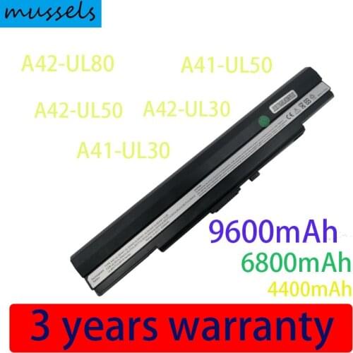 9600mAh Battery For Asus U53F U53J U53JC U52F U43F U43J U43JC U33JC U33J UL80Vt UL50Vt UL30 UL50 UL80 A42-UL30 A42-UL50