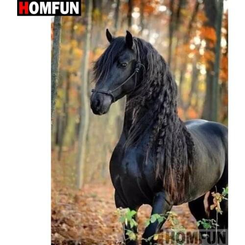 HOMFUN Full Square/Round Drill 5D DIY Diamond Painting "horse" Embroidery Cross Stitch 5D Home A07836