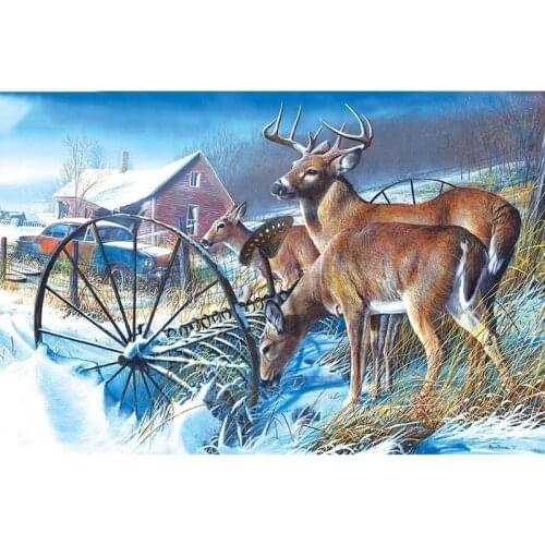 DIY 5D Diamond Embroidery "Landscape deer"Full Diamond Cross Stitch Set Animal Painting Resin Hobby Craft Home Decoration BY1081