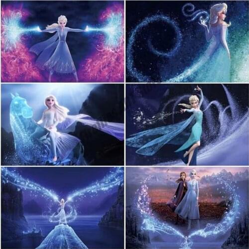 Disney Frozen Elsa Princess 5D DIY Diamond Painting Cross Stitch Kits Full Square/Round Diamond Mosaic Home Decor Painting