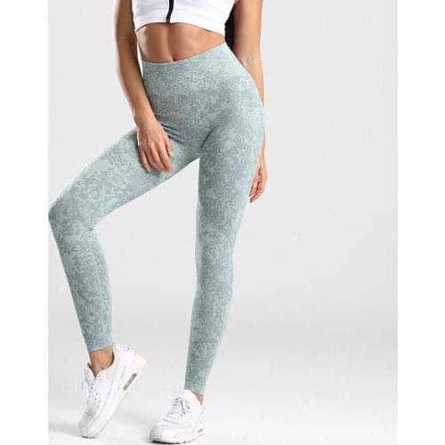Seamless Yoga Leggings Women High Waist Sports Pants Gym Running Fitness Clothing Leopard Squatproof Workout Yoga Leggings