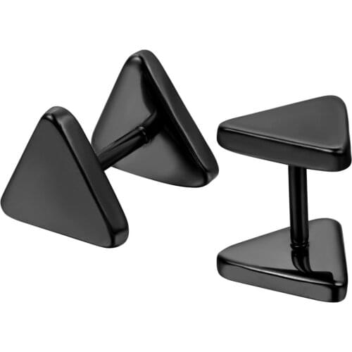 BONISKISS Hot Fashion Stainless Steel Triangle Unisex Punk Rock Ear Stud Earrings For Men Women Ear Jewelry Gifts Dropsipping