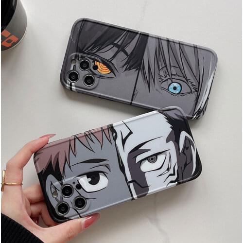 Original Jujutsu Kaisen Anime Silicone Soft Cover For iPhone 11 12 Pro X XR XS Max SE2 Camera Protection Shockproof Back Cover