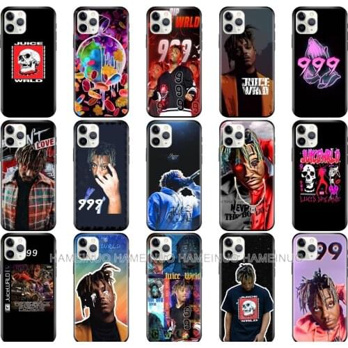 Black tpu case for iphone 5 5s SE 2020 6 6s 7 8 plus x 10 silicon cover for iphone XR XS 11 pro MAX case Juice WRLD Hip Hop 999