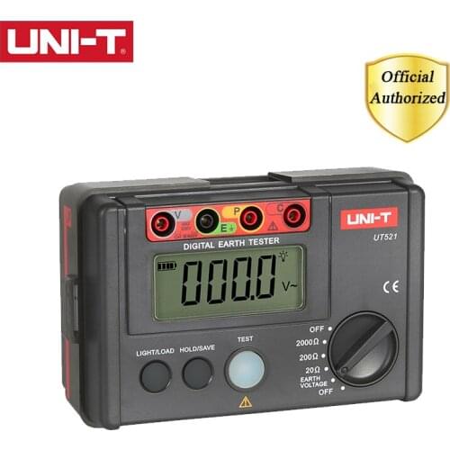 UNI-T UT521 Digital Grounding Resistance Tester Low Voltage Display Data Storage Over Range Display with LCD Backlight