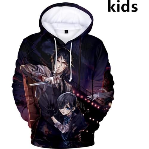 2 to 14 years kids hoodie Anime Black Butler 3d printed hoodies sweatshirt boys girls Kuroshitsuji Jacket coat children clothes