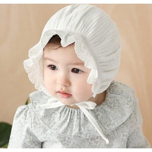 Girls Palace Princess Cap Baby Cotton Hat Newborn Photo Props Infant Korea Style Hats Boy Hundred Days Fetal Caps Adjustable