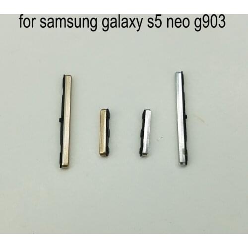 For Samsung Galaxy S5 Neo G903 G903F G903W Phone Housing Frame Volume Power Button On Off Side Key Gold Silver