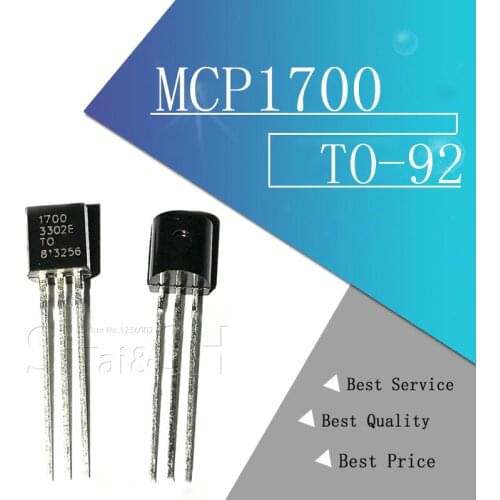 10PCS MCP1700-3302E/TO TO-92 MCP1700 1700-3302E TO92 MCP1700-3302E Fixed LDO Voltage Regulator