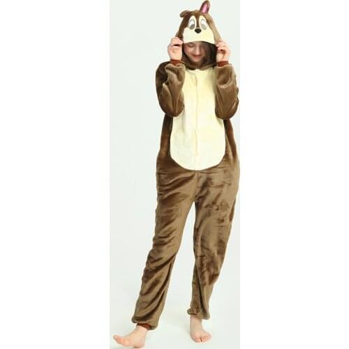Flannel Adult Animal Unicorn Pajamas Women Cosplay Chipmunk Pyjama Totoro Onesie Homewear Sleepwear Party Christmas