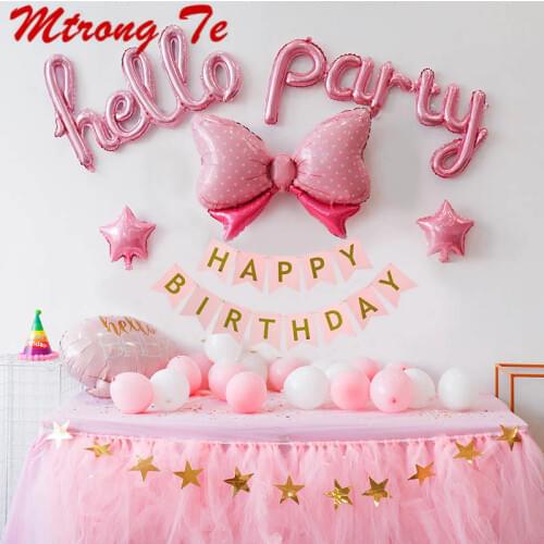Large Size Link Hello Party 90x60cm Rose Gold Hello Baby Foil Balloons Baby Shower Birthday Party Decoration Inflatable Globos