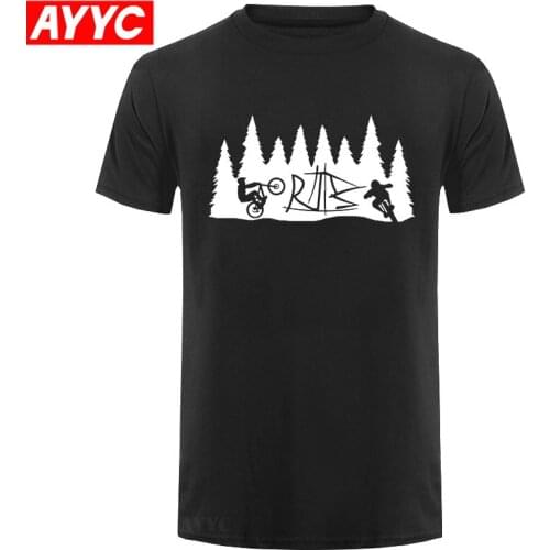 AYYC Tshirt Men cotton t shirt funny Creator Mountain Biking Shirt with Downhill Freeride T Shirts Man Shirt Tops Free freight