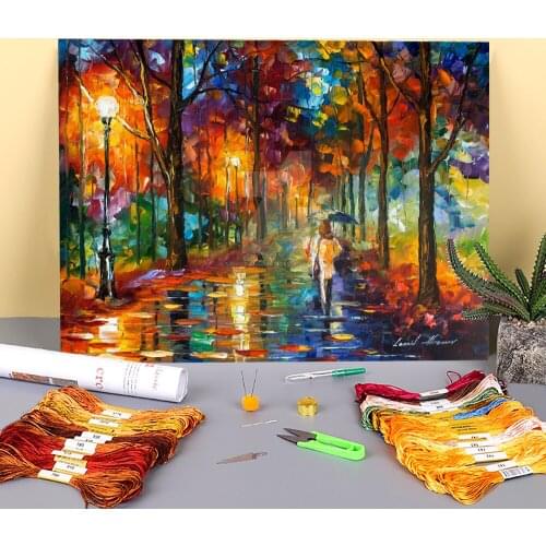 Path Towards Home Printed 11CT Cross Stitch Patterns Embroidery DMC Threads Handicraft Knitting Needlework Handmade Gift