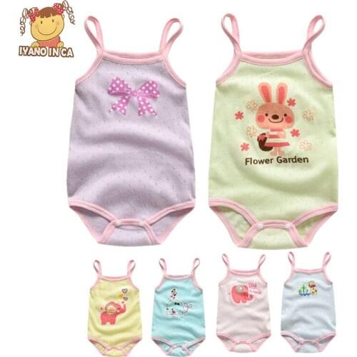 Summer Newborn Rompers Cartoon Toddler Boy Girl Solid Jumpsuit Cotton Romper Sleeveless Outfit Casual Clothes Sleeveless