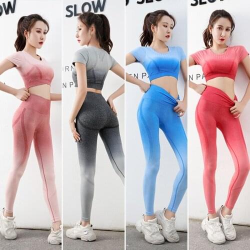 GYARU Yoga Kit Crop Tops for Sports Bra Leggings Seamless Sets Womens Outfits for Sexy Clothing Clothes Fitness Workout
