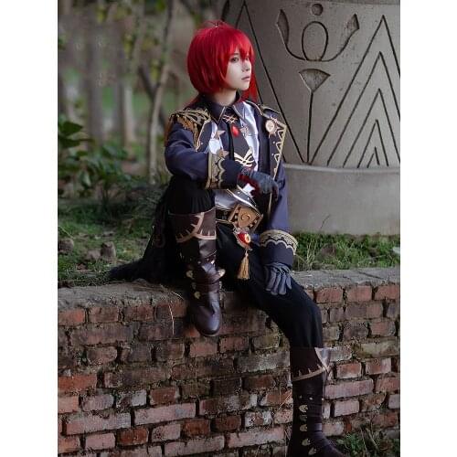 Hot Game Genshin Impact Cosplay Costume Diluc Costume Cosplay Genshin Impact Diluc Ragnvindr Cosplay Clothing Set