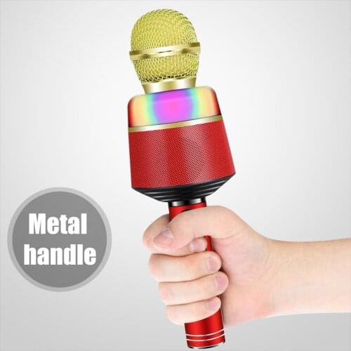 Q008 Microphone Wireless Bluetooth USB Professional Condenser Karaoke Microphone Handheld Mic Speaker For Mobile Phone Singing