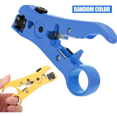 Multi-functional Electric Stripping Tools for UTP/STP RG59 RG6 RG7 RG11 Cutter Striper Cable Wire Pliers Color Random