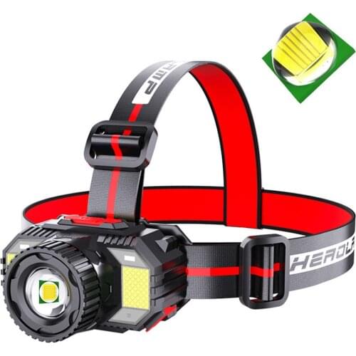 T6 Strong LED Headlamp Head Mounted USB Rechargeable Zoom Sensor Headlamp Outdoor Adventure Camping Flashlight 18650 Battery