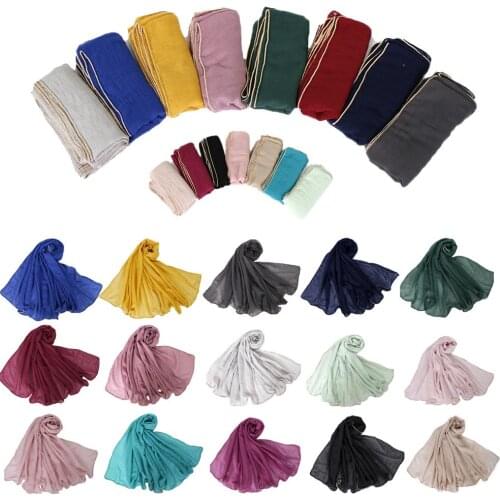 New Muslim Women Long Scarf Scarves Cotton Hijab Headwear Shawl Wrap Stole Cape Arab Islamic Turban Headscarf Pashmina Fashion