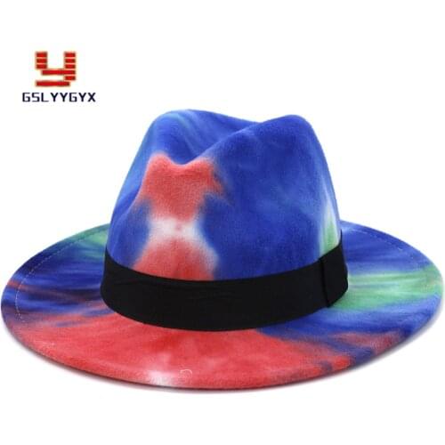 2020 New Arrivel Hot Sell Painting Jazz Panama Fedora Hat for Women Men Elegant Fall Winter Cotton Adult Hat