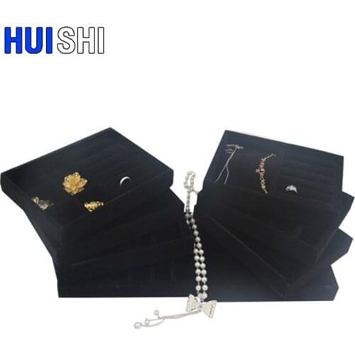 New Black Handmade DIY Jewelry Organizer Drawer Jewellery Box Earring Display Rings Holder Necklaces Pendant Bracelet Watch Tray