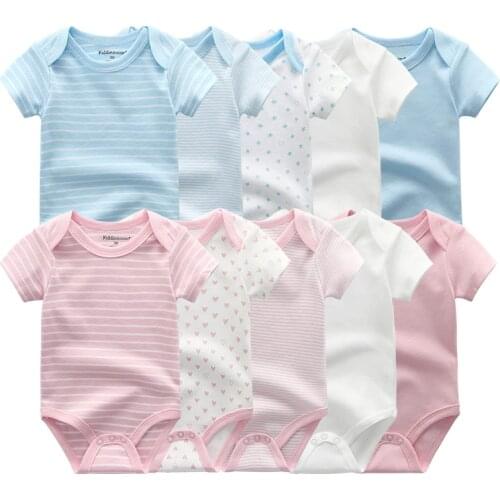 Solid 5PCS/Lot Unisex Baby Girls Clothes 0-12M Baby Boys Clothes Newborn Cotton Unicorn Girls Clothing Roupas de bebe White