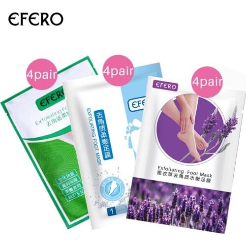 24pcs efero Peeling Feet Mask Exfoliating Socks for Pedicure Remove Dead Skin Whitening Beauty Feet Cream for Heels Foot Spa