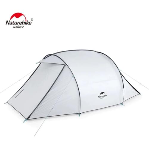 Naturehike 3 Person Double door Family Outdoor Camping Tent 210T Polyester Silver Coated Sunproof Waterproof Self-Driving Tent