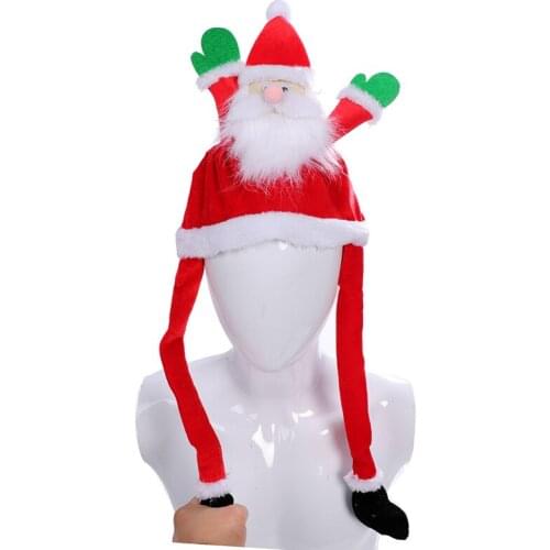 Long Ears Plush Christmas Hats Led Christmas Holiday Decorations Xmas Cap For Santa Claus Kids Adult Gift