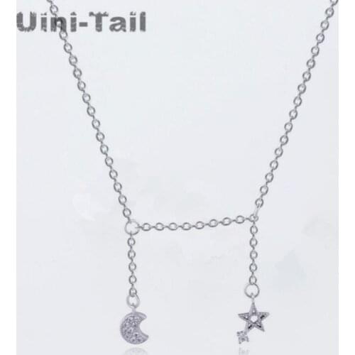 Uini-Tail hot 925 sterling silver Korean version of the stars moon tassel necklace fashion tide flow classic jewelry GN259