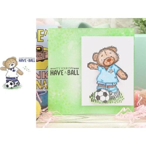 Animal A Little Bear Playing Football Transparent Clear Silicone Stamp/Seal For DIY Scrapbooking Decor Cards New 2020