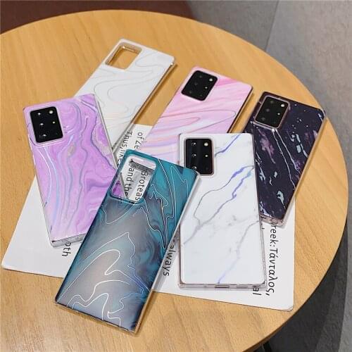 Luxury Laser Marble Cases For Samsung Galaxy s8 s9 s10 S20FE s21 s30 Note 8 9 10 Plus Pro Ultra A40 A50 A70 A51 A71 Cover Coques