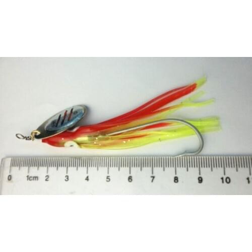 FISHING SPINNER BAITS 15pcs soft Octopus replacement Skirts tackle 7.5g fully luminous squid rigs trolling lure