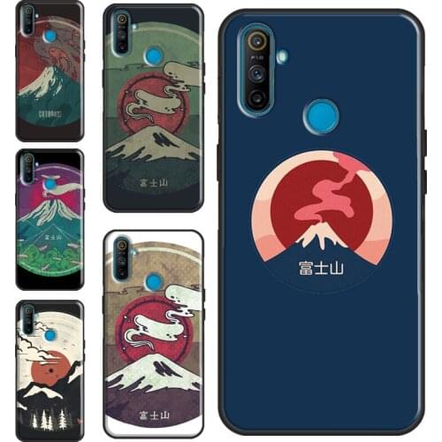 Japanese art Mount Fuji Cover For OnePlus 9R 8T Nord 7 8 9 Pro Case For Realme 8 Pro 6 7 Q3 C3 C11 C21 C15 GT Neo