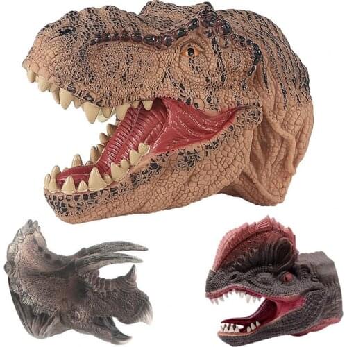 Funny Tyrannosaurus Simulation Soft Rubber Gloves Dinosaur Hand Puppet Model Toy