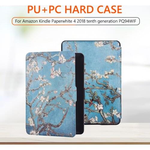 PU+PC Hard Case for Kindle Paperwhite 4 2018 Gen 10 PQ94WIF E-book Reader Painted Matte Texture Protective Cover