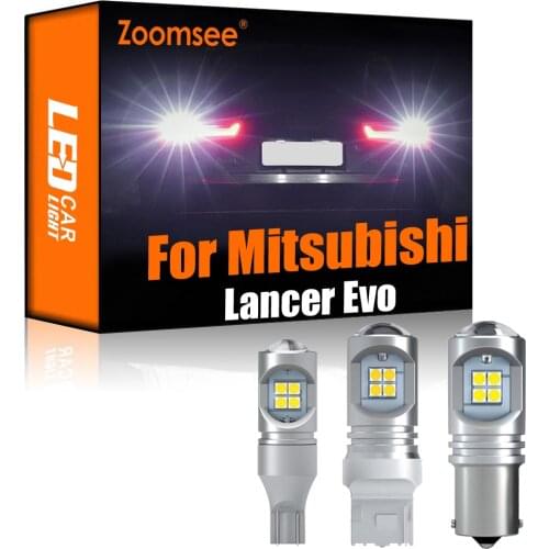 Zoomsee 2Pcs White Reverse LED For Mitsubishi Lancer Evo IX X 8 9 10 2003-2015 Canbus Exterior Backup Rear Tail Bulb Light Kit