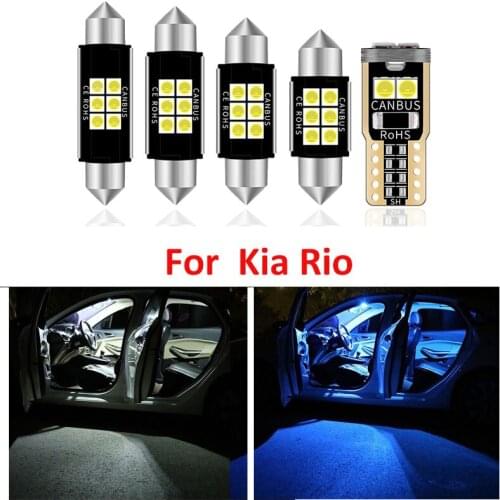 10pcs White LED Light Map Dome Bulbs Interior Package Kit For Kia Rio 2012-2016 2017 2018 2019 Trunk Cargo License Lamp No Error