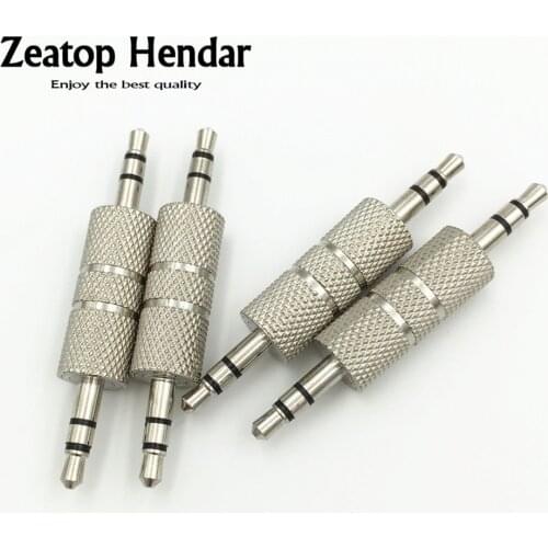 20Pcs Brass 3.5mm Stereo Male to Male Audio Headphone Adapter Jack Coupler Straight Connector Sliver