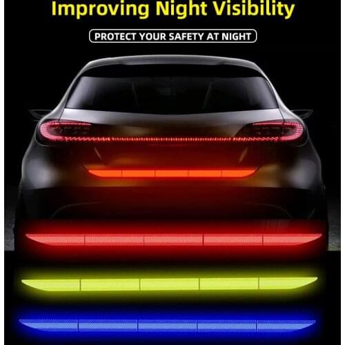 5PCS Car Reflective Sticker Warning Safety Tape Auto Body Car Exterior Trunk Decoration Bright Warning Stickers